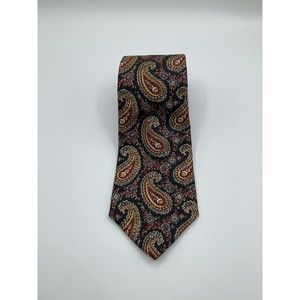VTG Liberty of London Mens 100% Silk Paisley Tie Blue Red Preppy Made in USA